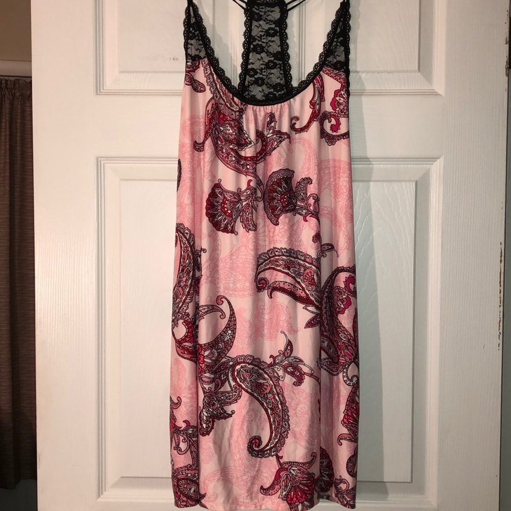 Night gown light pink dark pink black white